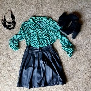 Chevron chiffon blouse